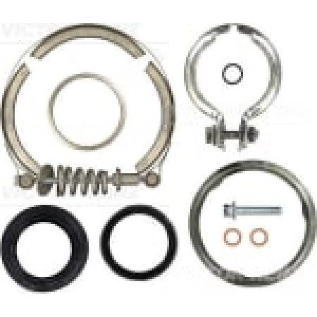 Conjunto de montagem, turbocompressor Kit de montagem do turbocompressor BMW 5 E60 5 E61 7 E65 E66 E67 X3 E83 X5 E70 X6 E71 E72 3.0D 02.05-05.10 REINZ 04-10213-01