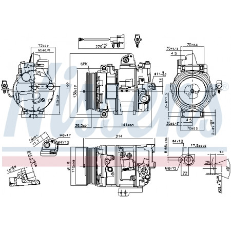 Compressore, Climatizzatore Compressore climatizzatore JAGUAR XF I XJ XK II 2.7D-5.0 10.05-04.15 NISSENS NIS 890117