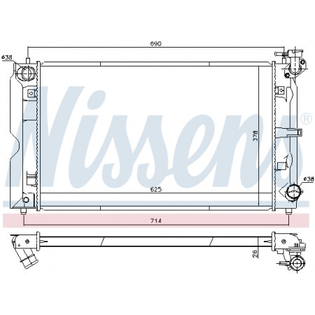 Radiateur, refroidissement du moteur Radiateur de moteur TOYOTA COROLLA 1.4D NISSENS NIS 646857