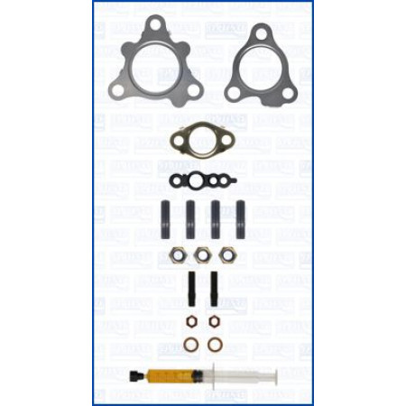 Conjunto de montagem, turbocompressor Kit de montagem do turbocompressor com juntas HYUNDAI ACCENT IV I30 I40 I CW IX35 KIA CARENS III CARENS IV CEE'D OPTIMA PRO CEE'D SOUL II SPORTAGE III 1.6D/1.7D 10.10- AJUSA AJUJTC12072