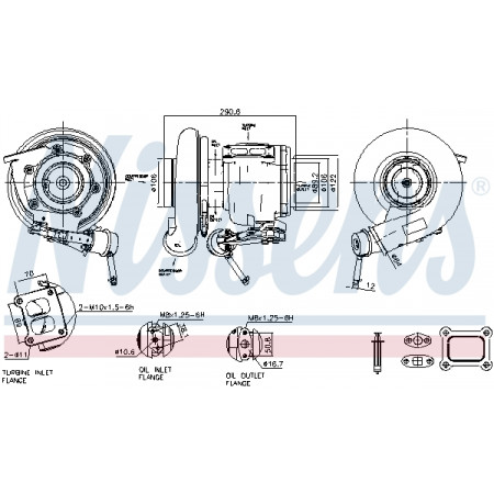 Turbocompressore Turbocompressore con kit di montaggio HX52W VOLVO MD 11 RVI C K PREMIUM 2 T DTI11-DXi11 10.06- NISSENS NIS 93619
