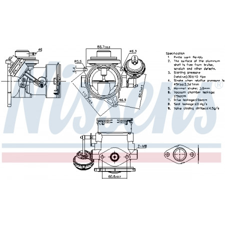 Valvola EGR Valvola EGR VW TOUAREG 2.5D 01.03-05.10 NISSENS NIS 98297