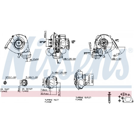 Turbocompresor Nou cu set de garnituri MERCEDES E VF210 E W210 E T-MODEL S210 M W163 2.7D 07.99-06.05 NISSENS NIS 93109