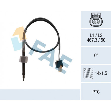 Senzor, temperatura gaze evacuare Exhaust gas temperature sensor before dpf  MERCEDES SPRINTER 35-T B906 SPRINTER 35-T B907 SPRINTER 35-T B907 B910 SPRINTER 3-T B906 SPRINTER 3-T B910 B907 2.2D 06.06- FAE FAE68071