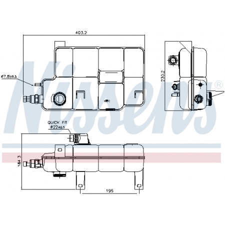 Vase d'expansion, refroidissement Vase d'expansion du liquide de refroidissement avec capteur de niveau IVECO DAILY CITYS DAILY LINE DAILY TOURYS DAILY V DAILY VI 09.11- NISSENS NIS 996260