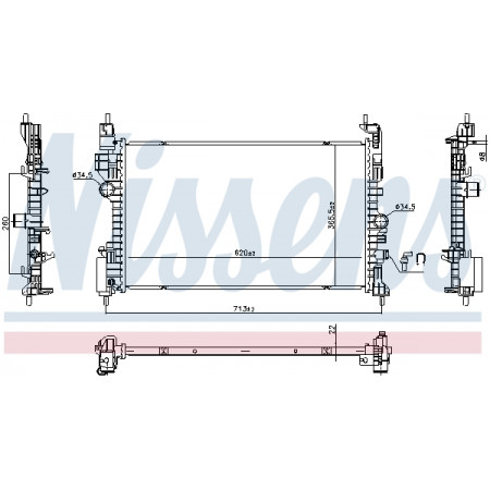 Kühler, Motorkühlung Motorkühler OPEL ADAM CORSA E CORSA E/HATCHBACK 1.4 09.14- NISSENS NIS 606390
