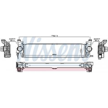 Ladeluftkühler, Kompressor Ladeluftkühler MERCEDES MARCO POLO CAMPER W447 VITO MIXTO DOPPELKABINE VITO TOURER W447 VITO W447 1.6D 10.14- NISSENS NIS 96016