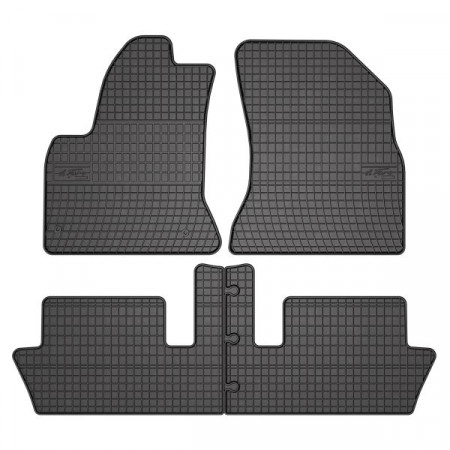 Conjunto de tapetes de borracha 4 peças conjunto dianteiro/traseiro BASIC cor preto CITROEN C4 GRAND PICASSO I C4 PICASSO I 10.06-12.13 Van FROGUM MMT A040 0636