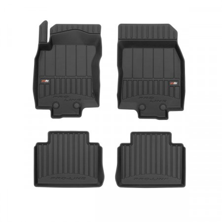 Jeu de tapis de sol en caoutchouc Tapis de sol TPE 4 pcs conduits proLine 3D jeu avant/arrière couleur noir NISSAN X-TRAIL III 04.14- SUV FROGUM FRG 3D409514