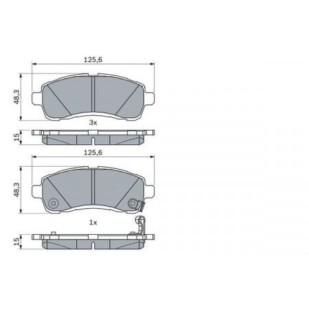 Remblokkenset voor MAZDA 2 1.3-1.6D 07.07-06.15 BOSCH 0 986 494 754