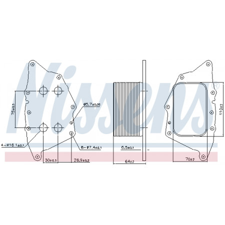 Ölkühler, Motoröl Ölkühler BMW 1 F20 1 F21 2 F45 2 GRAN TOURER F46 I8 I12 I8 I15 X1 F48 X2 F39 MINI F55 F56 F57 CLUBMAN F54 COUNTRYMAN F60 1.2-2.0 09.13- NISSENS NIS 90962