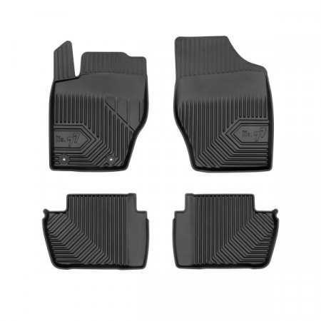 Set rubberen matten Vloermatten TPE 4 stuks kanalen nr. 77 voor/achter set kleur zwart PEUGEOT 307 03.02-12.09 FROGUM FRG77409019