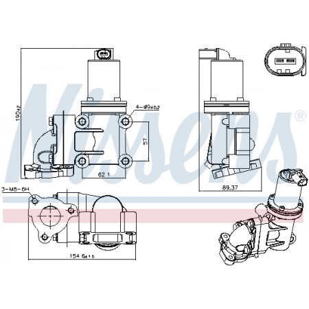 Válvula EGR Válvula EGR KIA SORENTO I 2.5D 08.02-12.11 NISSENS NIS 98355