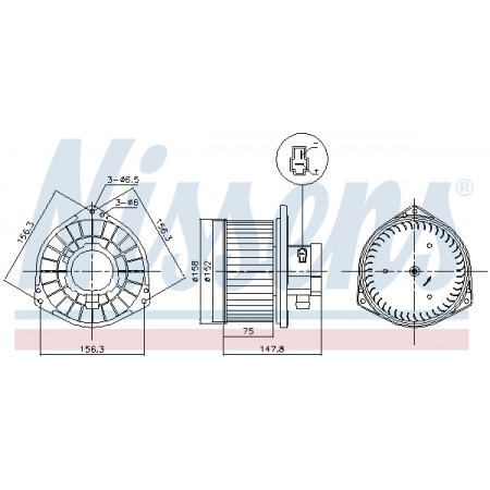 Ventilator, passagiersruimte Luchtblazer MITSUBISHI L200 / TRITON PAJERO SPORT II 2.5D-3.5 11.05- NISSENS NIS 87531