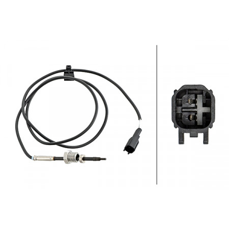 Sensor, Abgastemperatur Abgastemperatursensor vor DPF FORD TRANSIT 2.2D 09.11-12.14 HELLA 6PT358 181-781