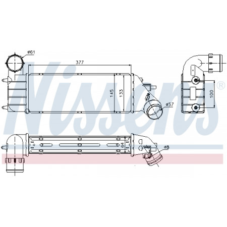 Intercooler, compressore aria radiatore Fiat Ulysse 02 - 2.2 JTD Diesel MA/C+/- P/A NISSENS NIS 96766