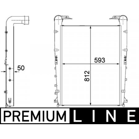 Intercooler, interkoelercompressor RVI D KERAX PREMIUM 2 dCi11-270-MIDR06.23.56B/41 06.97- MAHLE CI 177 000P