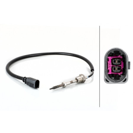 Sensor, temperatura de los gases de escape Sensor de temperatura de escape después de DPF AUDI A4 ALLROAD B8 A4 B8 A5 Q5 2.7D/3.0D 06.07-05.17 HELLA 6PT014 494-591