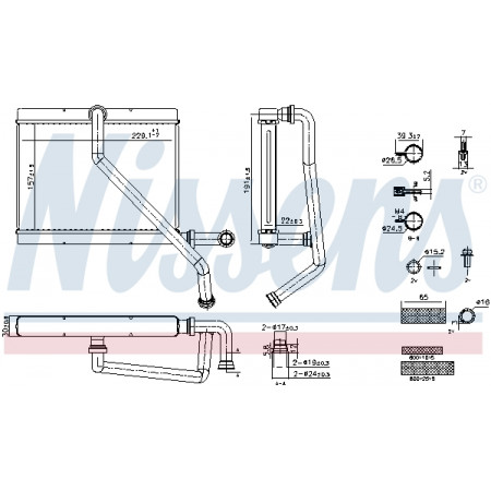 Warmteradiator BMW 5 E39 X5 E53 2.0-4.9 09.95-10.06 NISSENS NIS 707289