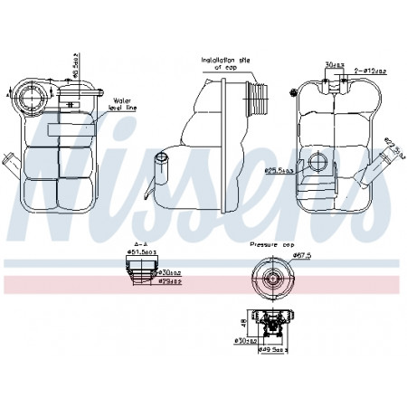Expansion tank, cooling Expansion tank with plug LAND ROVER DISCOVERY II 11.98-06.04 NISSENS NIS 996350
