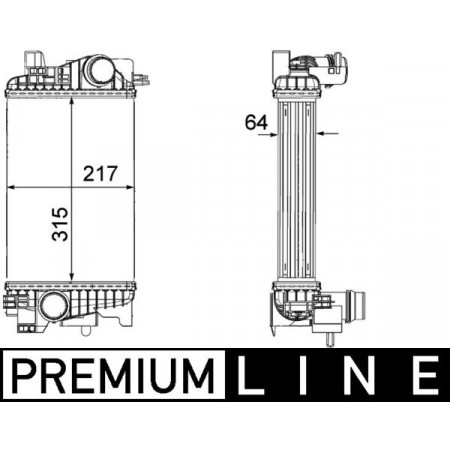 Intercooler, compressor Intercooler OPEL MERIVA B 1.6D/1.7D 06.10-03.17 MAHLE CI 263 000P