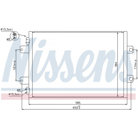 Condenseur, climatisation Condenseur A/C 585x384x16 RVI MASCOTT RENAULT MASTER PRO 05.04-12.13 NISSENS NIS 940077