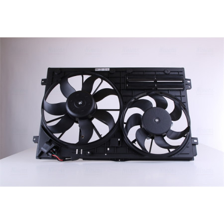 Ventilador, radiador Ventilador del radiador Derecho/Izquierdo con carcasa AUDI A1 A3 TT SEAT ALTEA ALTEA XL IBIZA IV SC LEON TOLEDO III SKODA OCTAVIA II SUPERB II YETI VW BEETLE 1.0-3.6 02.03- NISSENS NIS 85643
