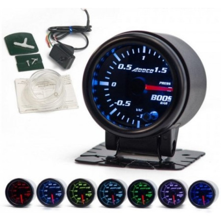 Turbinenmanometer Turboladeranzeige 52mm Scheibe Farbe schwarz Glas transparent SPEEDMAX DP-ZE-258