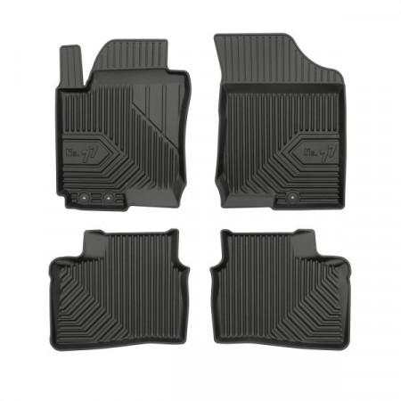 Set of rubber mats Floor mats TPE 4 pcs ducts No. 77 front/rear set color black HYUNDAI I30 10.07-06.12 FROGUM FRG77408296