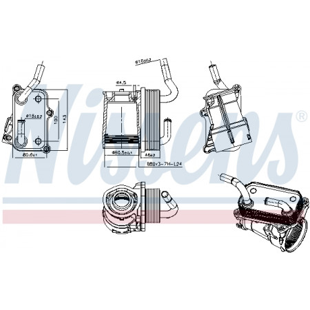 Ölkühler, Motoröl Ölkühler mit Ölfiltergehäuse MERCEDES C CL203 C T-MODEL S202 C T-MODEL S203 C W202 C W203 CLK A208 CLK A209 CLK C208 CLK C209 CLS C219 2,4-5,5 12,96- NISSENS NIS 91317