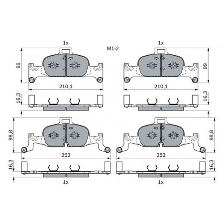 Juego de pastillas de freno AUDI A4 ALLROAD B9 A4 B9 A5 A6 ALLROAD C8 A6 C8 A7 Q5 1.4-3.0H 05.15- BOSCH 0 986 424 432