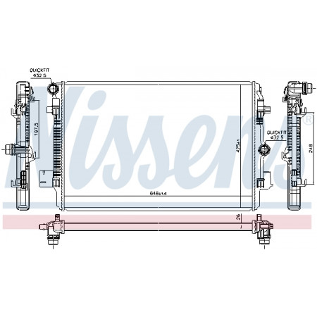 Radiateur, refroidissement du moteur Radiateur de moteur Automatique avec les premiers éléments appropriés AUDI A1 VW POLO VI 2.0 NISSENS NIS 606720