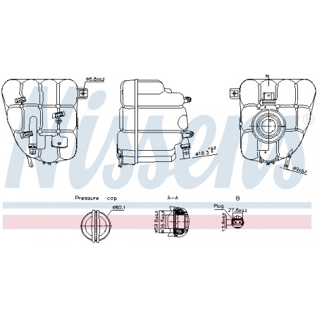 Vaso di espansione, raffreddamento Vaso di espansione con sensore di livello PORSCHE CAYENNE VW TOUAREG 04.10- NISSENS NIS 996255
