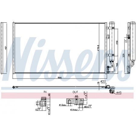 Kondensator, Klimaanlage A/C-Kondensator mit Trockner Aluminium MERCEDES SPRINTER 35-T B907 SPRINTER 35-T B907 B910 SPRINTER 3-T B907 SPRINTER 4-T B907 SPRINTER 4-T B907 B910 2.0D/2.2D/3.0D 02.18- NISSENS NIS 940900