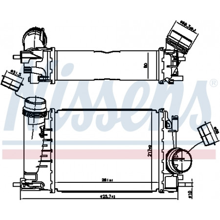 Intercooler, compresor Intercooler RENAULT CAPTUR I GRAND SCENIC IV KADJAR MEGANE IV SCENIC IV TALISMAN 1.3 01.18- NISSENS NIS 961521
