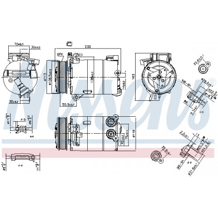 Compressore aria condizionata Compressore aria condizionata VOLVO S60 II S80 II V60 I ​​V70 III XC60 I FORD GALAXY II GALAXY MK II MONDEO IV S-MAX LAND ROVER FREELANDER 2 RANGE ROVER EVOQUE 2.0 09.09-12.19 NISSENS NIS 890213
