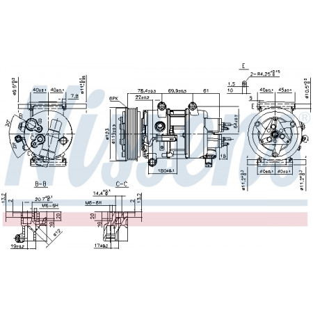 Compressor, airconditioning Aircocompressor CITROEN BERLINGO BERLINGO MULTISPACE BERLINGO/MINIVAN C3 II C3 PICASSO C4 C4 GRAND PICASSO I C4 I C4 PICASSO I C5 III DS3 PEUGEOT 207 1.0-2.0D 08.00- NISSENS NIS 89201