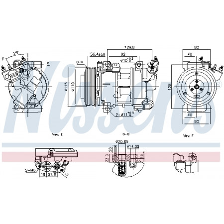 Compresseur, climatisation Compresseur de climatisation DS DS 4 DS 5 CITROEN BERLINGO BERLINGO MULTISPACE BERLINGO/MINIVAN C4 II DS4 DS5 PEUGEOT 3008 5008 PARTNER PARTNER TEPEE 1.2-1.6LPG 04.08- NISSENS NIS 891016