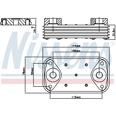 Radiateur d'huile, huile moteur Radiateur d'huile IVECO DAILY III DAILY IV DAILY V DAILY VI MASSIF CITROEN JUMPER FIAT DUCATO PEUGEOT BOXER MITSUBISHI CANTER FB7 FB8 FE7 FE8 VII CANTER FE5 2.3D-3.0D 07.99- NISSENS NIS 90889