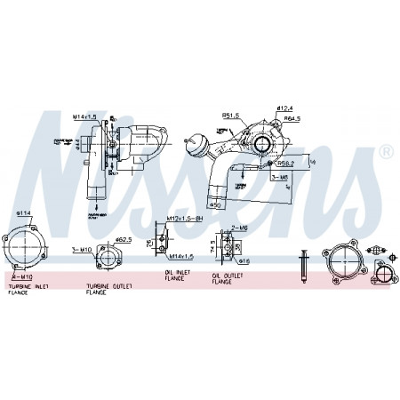 Turbocharger New with gasket set AUDI A3 SEAT LEON TOLEDO II SKODA OCTAVIA I VW BORA BORA I GOLF IV NEW BEETLE 1.8 12.96-12.10 NISSENS NIS 93221