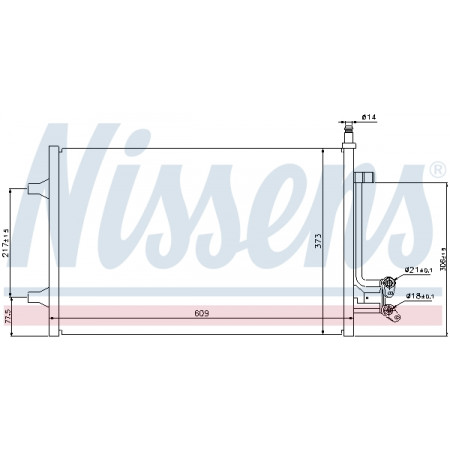 Condensatore, climatizzatore Nissens Radiatore raffreddamento FORD FIESTA 1.6 TDCI 04 - NISSENS NIS 940097