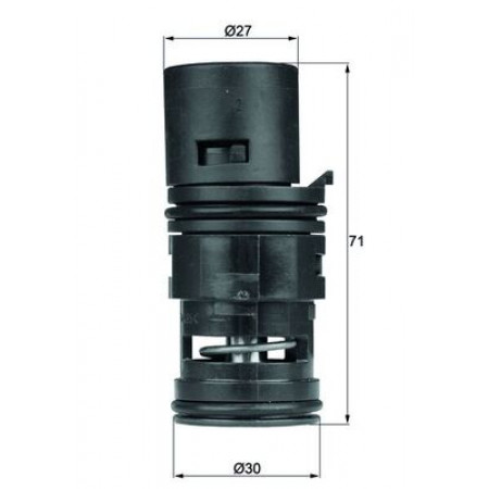 Thermostat, refroidissement de l'huile Thermostat du système de refroidissement 75C dans le boîtier BMW X3 E83 2.5/3.0 08.06-08.08 MAHLE TO 7 75