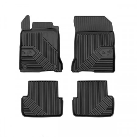 Juego de alfombrillas de goma Alfombrillas TPE 4 uds. Conductos No. 77 conjunto delantero/trasero color negro RENAULT LAGUNA LAGUNA II LAGUNA III 03.01-12.15 FROGUM FRG77408395
