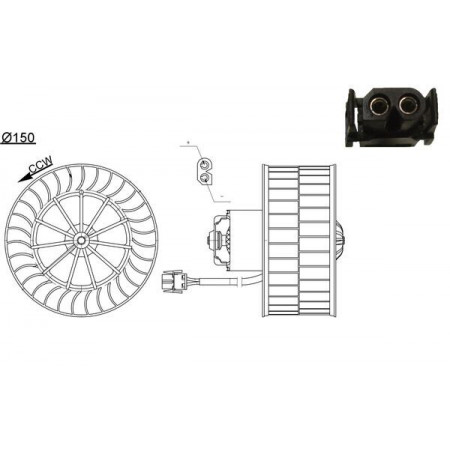 Ventola abitacolo Ventilatore BMW 3 E36 1.6-3.2 09.90-11.99 MAHLE AB 44 000S