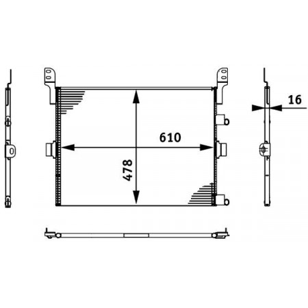 Condensatore, Climatizzatore Condensatore climatizzatore RVI D KERAX MAGNUM PREMIUM 2 VOLVO FE FE II 10.8D-7.2D 10.04- MAHLE AC 673 000S