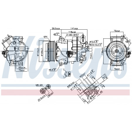 Compresor, climatizare Air-conditioning compressor OPEL ASTRA J ASTRA J GTC MERIVA B ZAFIRA B ZAFIRA C 1.6-2.0 12.09- NISSENS NIS 890263