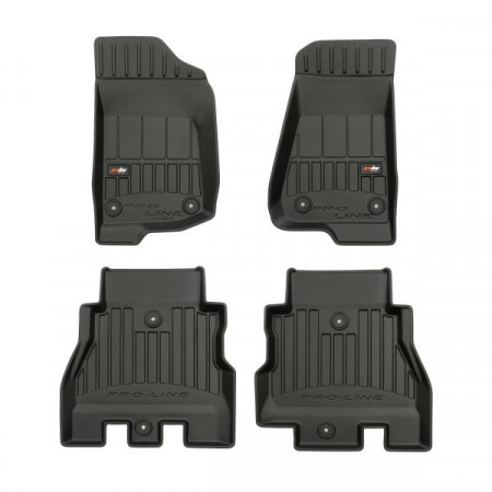 Gummi-Fußmatten-Set Fußmatten TPE 4-tlg. Kanäle ProLine 3D-Set Farbe Schwarz JEEP WRANGLER IV 11.17- FROGUM FRG 3D409866