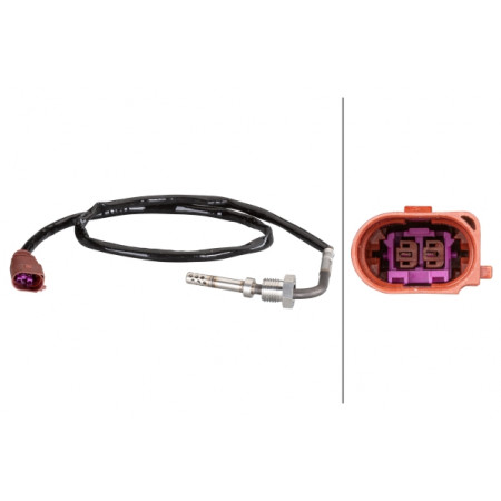 Sensor uitlaatgastemperatuur Uitlaattemperatuursensor voor DPF AUDI A3 TT SEAT ALTEA ALTEA XL LEON SKODA OCTAVIA II SUPERB II YETI VW BEETLE EOS GOLF PLUS GOLF PLUS V GOLF V 1.6D/2.0D 05.03- HELLA 6PT010 376-111