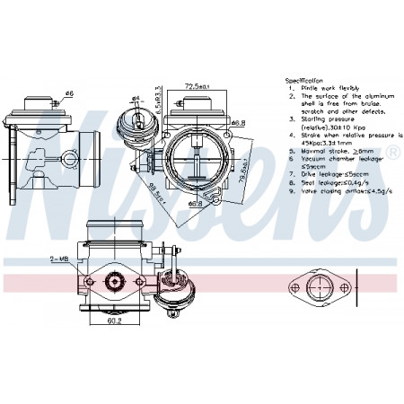 Valvola EGR Valvola EGR VW TRANSPORTER IV 2.5D 09.95-04.03 NISSENS NIS 98301