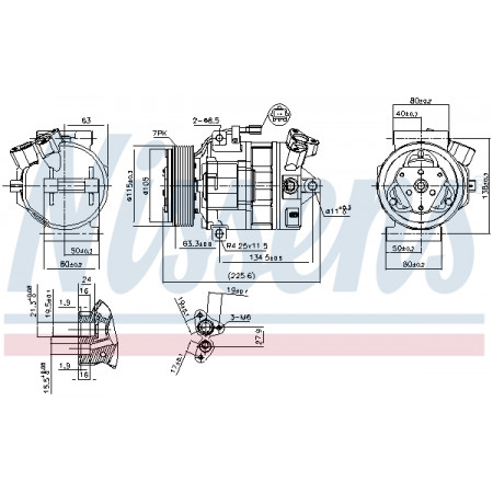 Compressor, airconditioning Compressor airconditioning NISSAN PRIMASTAR OPEL VIVARO A RENAULT ESPACE IV LAGUNA II TRAFIC II VEL SATIS 08.05- NISSENS NIS 890138